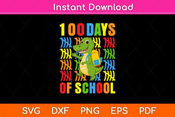 100 Days Dino SVG for Crafts & Graphics