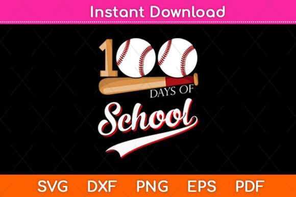 100 Days of School Baseball SVG: Graphics for Crafts