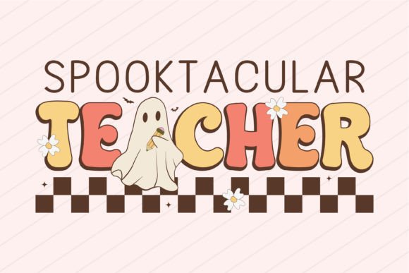 Halloween Spooky Teacher Retro Graphics for Crafts