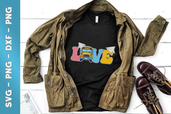 Love School Bus SVG: Graphics for Crafts & Sales