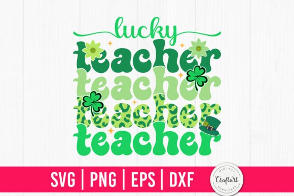 Lucky Teacher Retro Leopard Graphics for Crafts