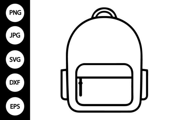 Outline School Backpack SVG: Graphics for Crafts
