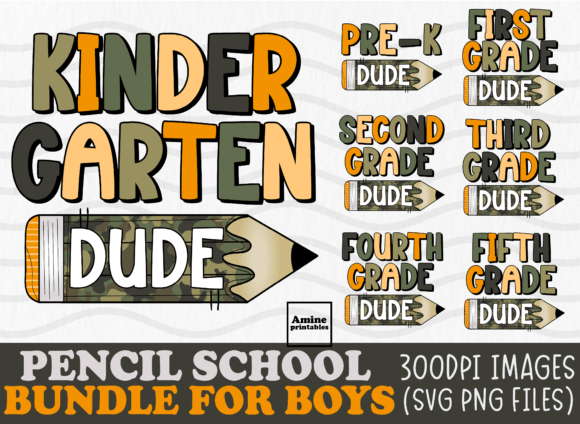 School Dude Pencil Teacher Bundle SVG for Crafts & Graphics
