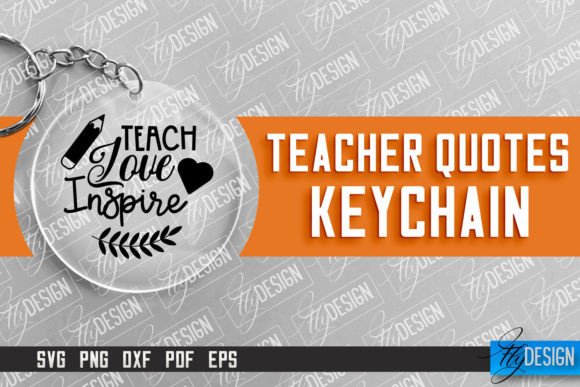 Teacher Keychain Graphics for Crafts & Branding
