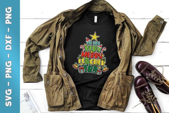 Xmas in Very Merry Teacher Era SVG: Graphics for Crafts